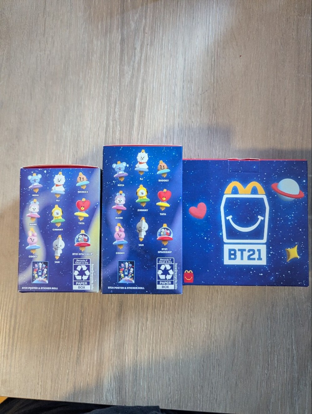 McDonald's BT21 Collectible Set - Blue, Red, Yellow